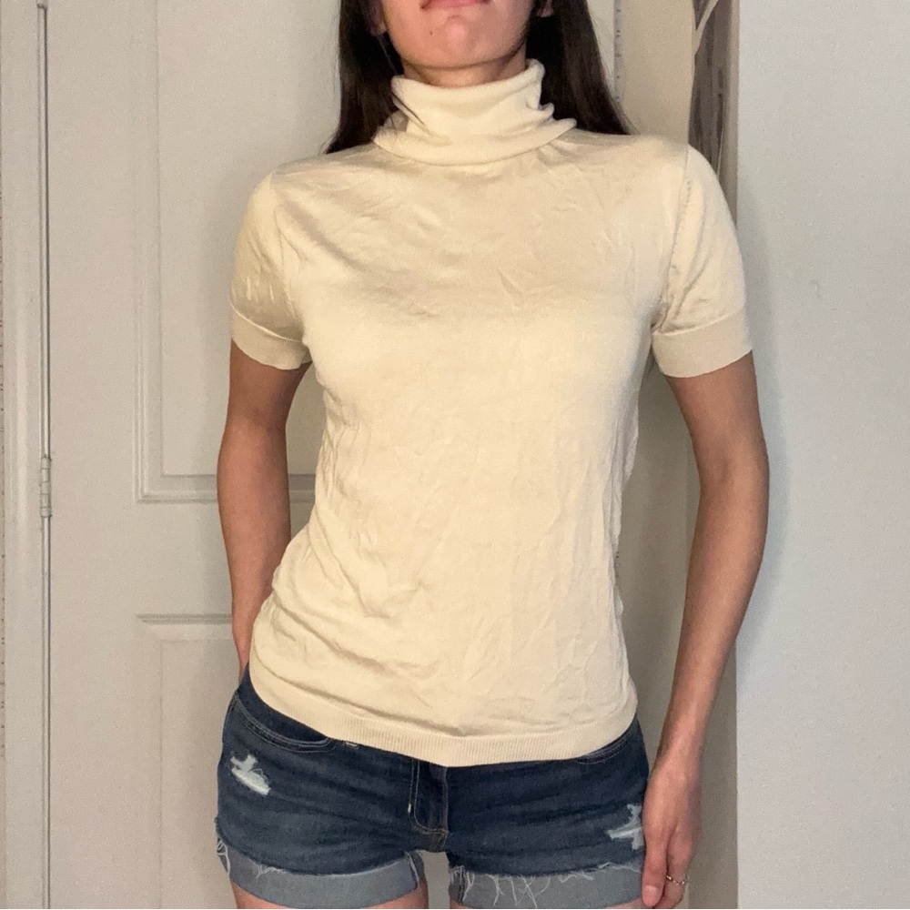 Banana Republic Cream Turtleneck Blouse